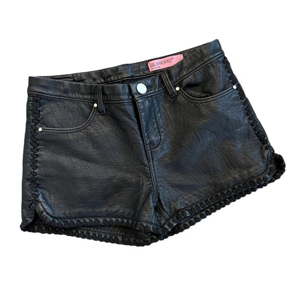 Blank NYC Faux Leather Braided Shorts - Picture 1 of 7